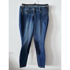 Ariat Women's Denim Riding Breeches Knee Patch Size 28L Equestrian